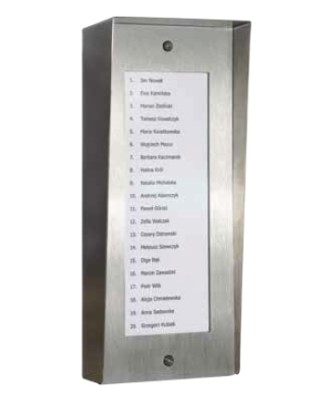 Lista lokatorów Cyfral stal nierdzewna LL-3000, wtynkowa