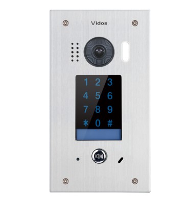 1-przyciskowa stacja bramowa z szyfratorem VIDOS DUO S1401D-2, podtynkowa