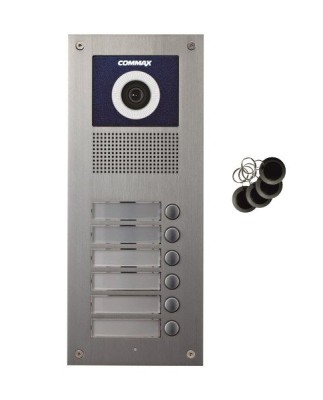 Commax DRC-6UC/RFID, 6-przyciskowy panel z kamerą i czytnikiem RFID
