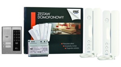 Miwi-Urmet 5025/402-ZK-RF zestaw domofonowy dwurodzinny z szyfratorem i czytnikiem RFID