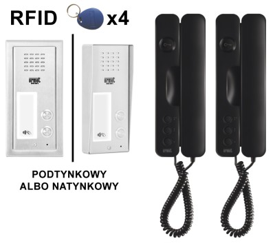 Miwi-Urmet ELITE 6025/442-RF zestaw domofonowy dwurodzinny z czytnikiem RFID