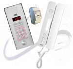 Miwi-Urmet Basic Vertical 1062/401 cyfrowy zestaw domofonowy jednorodzinny z szyfratorem, biały unifon Signo