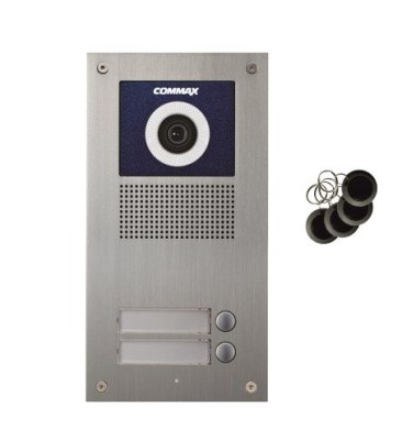 Commax DRC-2UC/RFID, 2-przyciskowy panel z kamerą i czytnikiem RFID