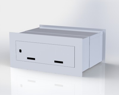 poglądowa budowa skrzynki przelotowej z szerokim wrzutem