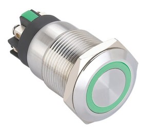 LAS1GQ-11E/L/ przycisk 19 mm z podświetleniem pierścieniowym, zaciski śrubowe