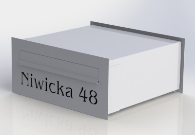 Skrzynka na listy WESTA stalowa z wyciętym napisem, szeroki wrzut 325 mm