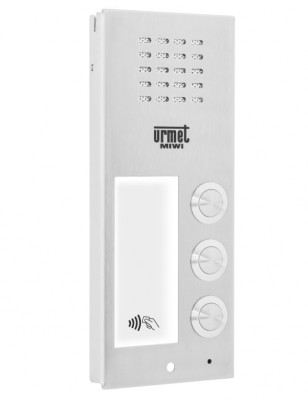 3-przyciskowa płyta rozmówna panela domofonowego Miwi-Urmet ELITE 6025/PR3-RF, z czytnikiem RFID