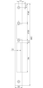 Blacha mocująca długa wąska LX22, inox