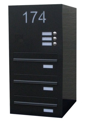 Przelotowa zewnętrzna skrzynka pocztowa z modułem domofonu i podświetlanym numerem S-Z-PP-3D