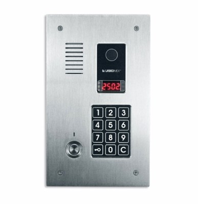 Panel domofonowy Laskomex CP-2523R z czytnikiem zbliżeniowym RFID, pionowy, stal nierdzewna