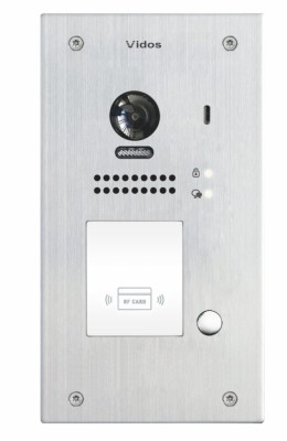 1-przyciskowa stacja bramowa z czytnikiem zbliżeniowym VIDOS DUO S1201A-2, podtynkowa