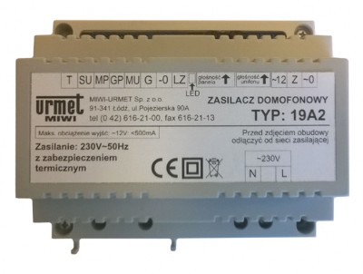 Wzmacniacz interkomowy Miwi-Urmet 19A2