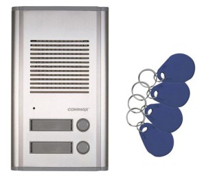 Panel domofonowy 2-przyciskowy COMMAX DR-201AG/RFID z czytnikiem RFID podtynkowy