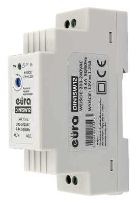 Zasilacz na szynę 12V DC 1,25A DIN15W12
