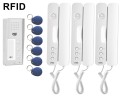 Zestaw domofonowy trzyrodzinny z czytnikiem RFID Miwi-Urmet ELITE 6025/PR3-RF-401, natynkowy
