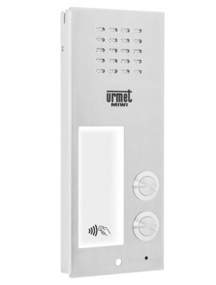 2-przyciskowa płyta rozmówna panela domofonowego Miwi-Urmet ELITE 6025/PR2-RF, z czytnikiem RFID